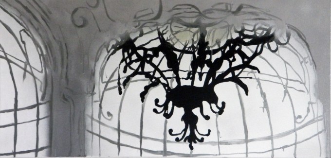 noble lies, acrylics & spray on canvas, 2011